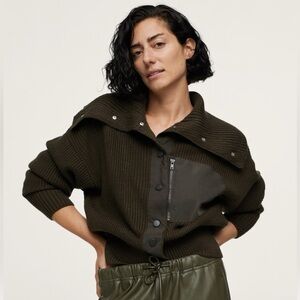 Mango Army Green Sweater